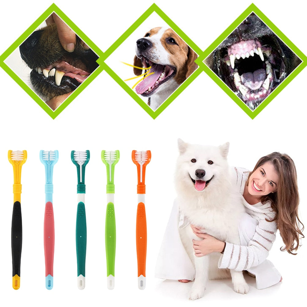 Three Sided Pet Toothbrush - Fur Baby Finds