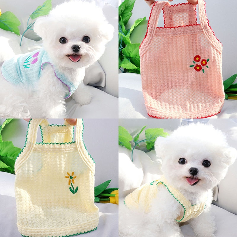 Flower Embroidery Dogs Suspender - Fur Baby Finds