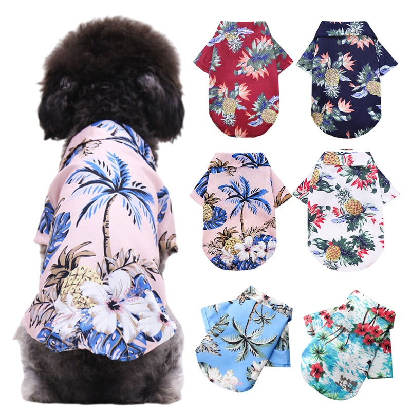 Hawaiian Beach Style Dog T-Shirt - Fur Baby Finds